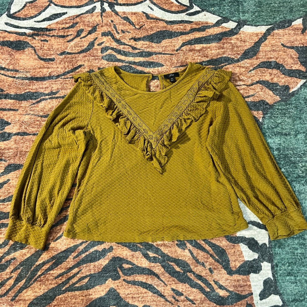 J. Crew Long-Sleeve Ruffle Blouse